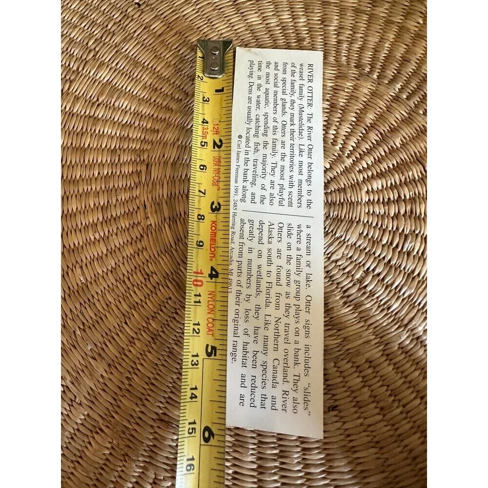 Vintage River Otter Wildlife Bookmark – Carl Freeman Nature Series